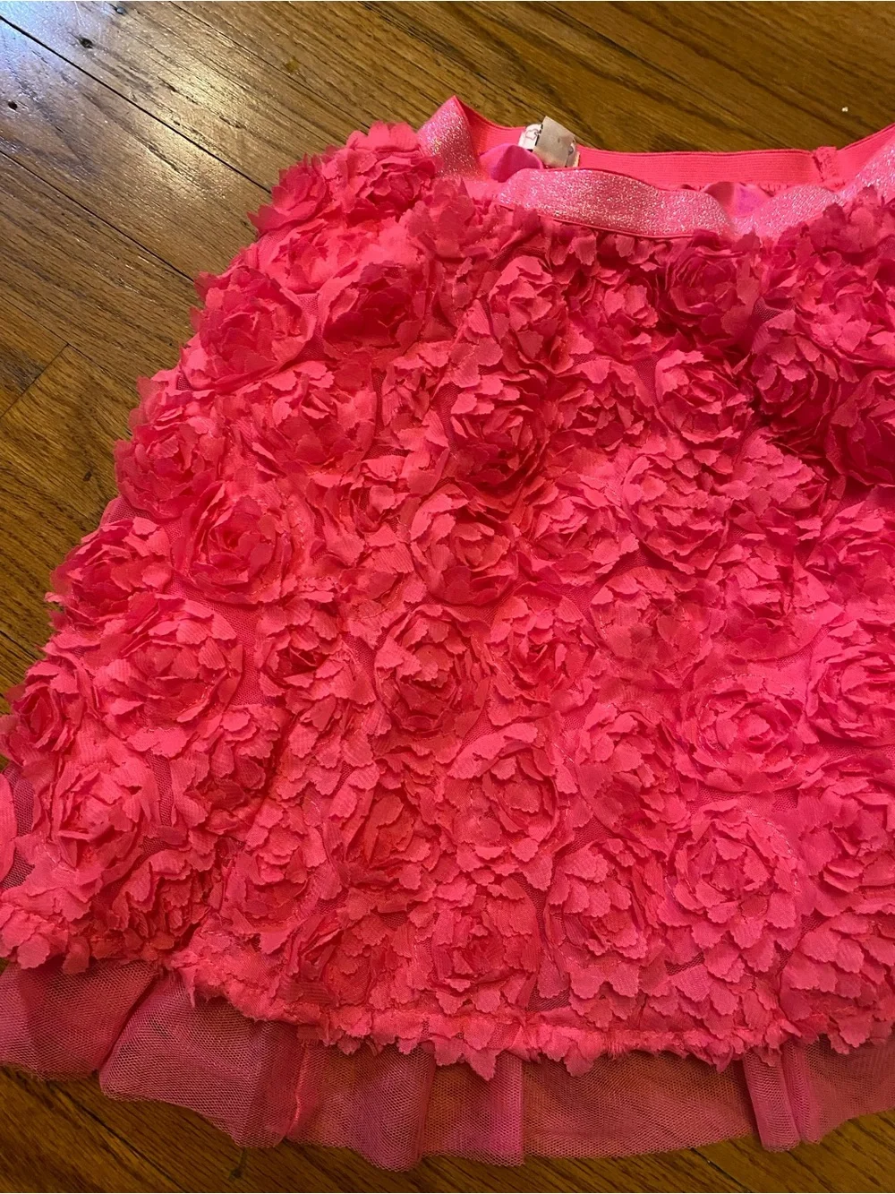 The Children's Place Hot Pink Floral Appliqué Skirt size large